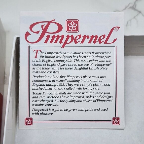 Pimpernel Coasters Alphabet Florals Azalea Flower Set 6 Vintage 4 1/8" England - Picture 5 of 8